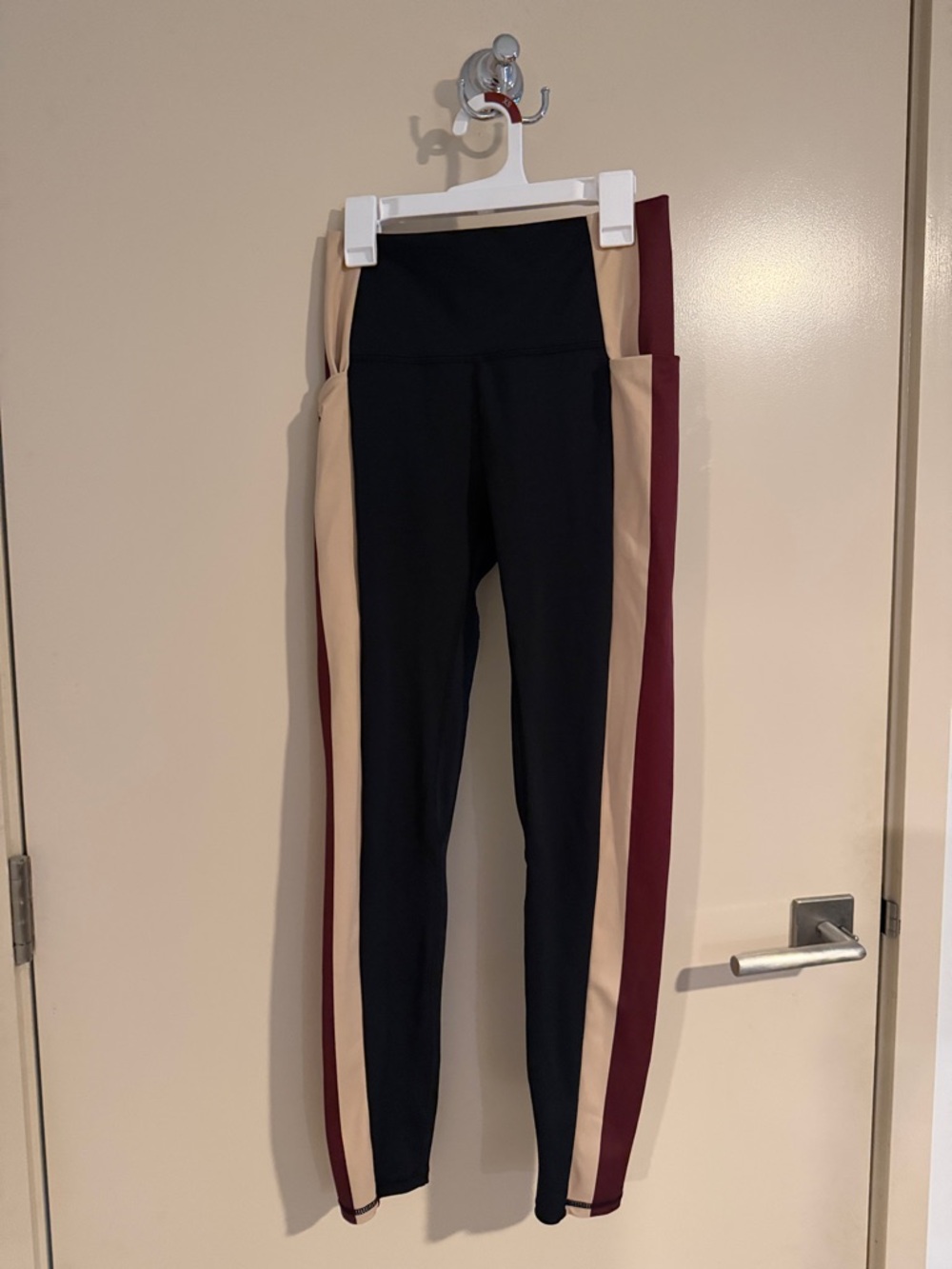 ❣️5 for $100 Senita Athletics Black Leggings with Red Side Panels